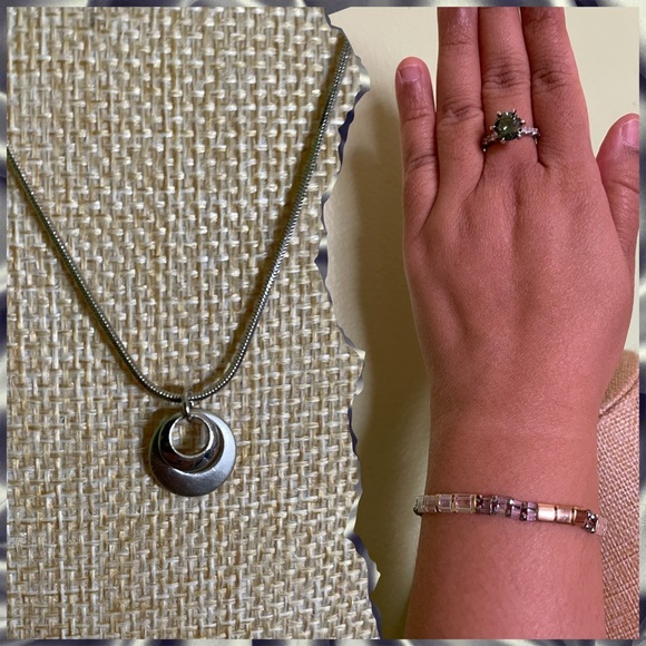Lia Sophia Jewelry - Elegant Lia Sophia Silver Pendant Necklace and Beaded Bracelet